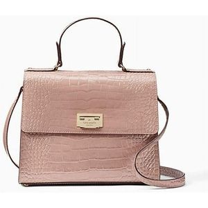 Kate Spade New York Knightsbridge Croco Leather Doris Satchel, Au Nature EUC
